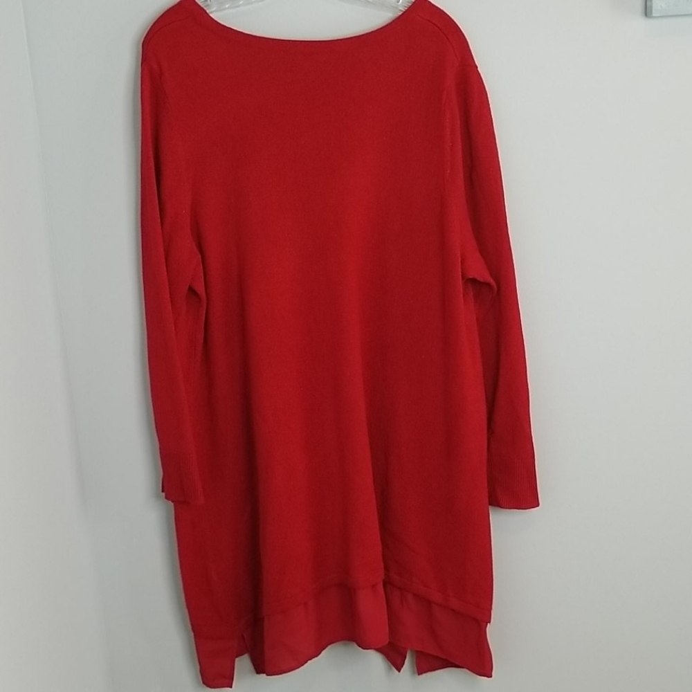 APT 9 red sparkle layered sweater - Picture 4 of 6